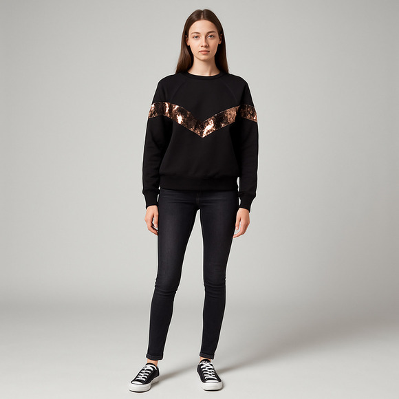 Angelika Jozefczyk Tops - Angelika Jozefczyk Sweatshirt Black Gold Size Medium